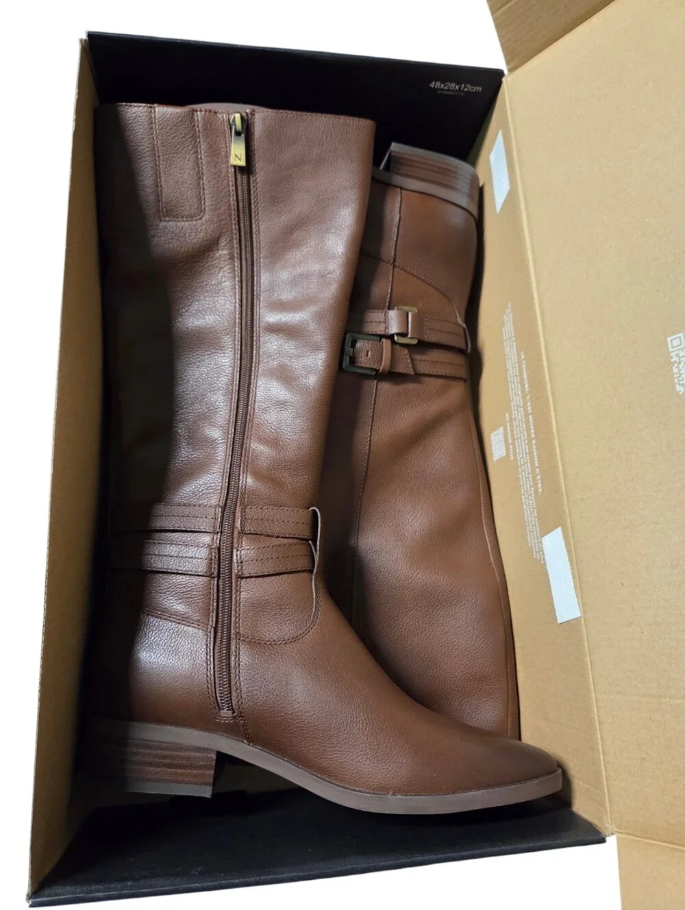 Naturalizer Women's Cinnamon Leather Rory Knee High Boots 9W -SEE BELOW-
